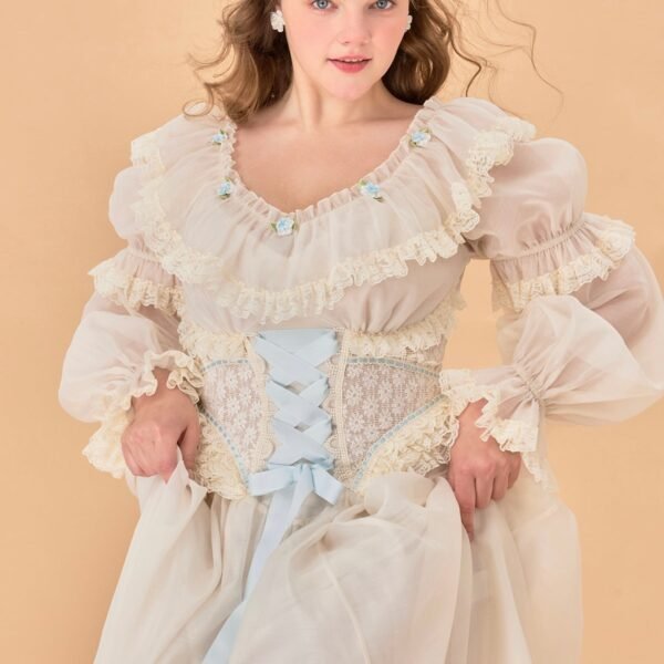 Curve & Plus Blue Hydrangea Corset Dress