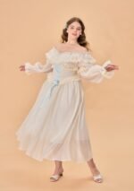 Curve & Plus Blue Hydrangea Corset Dress - Image 6