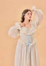 Curve & Plus Blue Hydrangea Corset Dress - Image 9