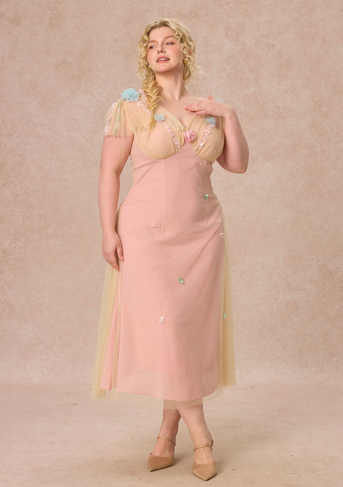 1_574394df-9b15-42ce-962a-825c538594a6 Curve&Plus Wind Perched Rose Quartz Dress - Image 1