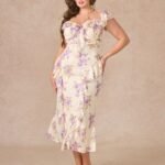 Curve&Plus Purple Iris Swayed by Wind Dress