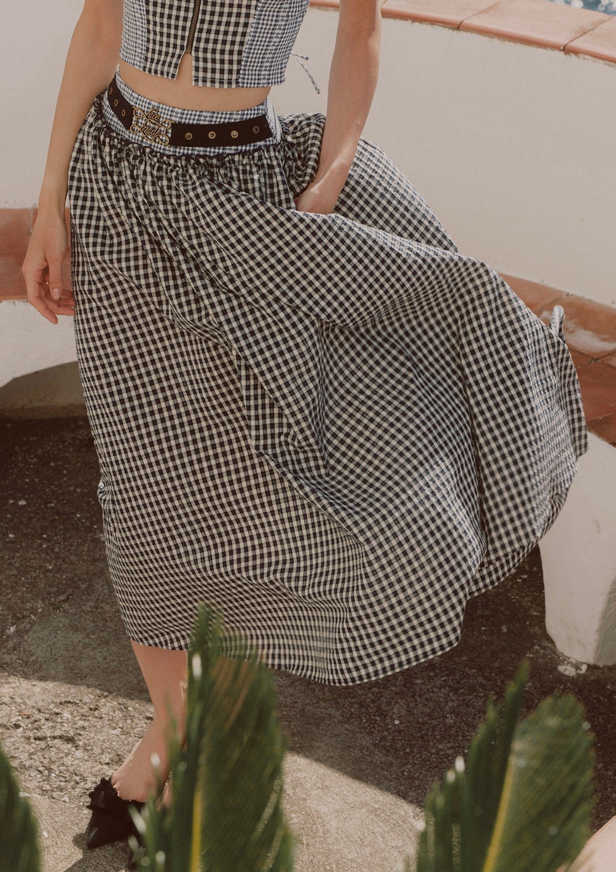 1_ec56dfad-50d6-46d0-923d-a2c383bec06c Cottage Girl Diary Navy Skirt - Image 1