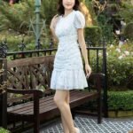 Amelia - Blue mini floral dress