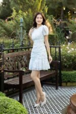 Amelia - Blue mini floral dress