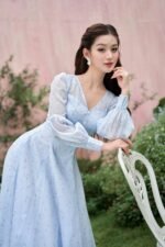 Liana dress -long sleeve blue dress