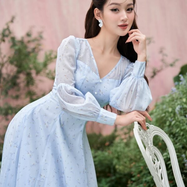 Liana dress -long sleeve blue dress