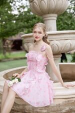 Rosa - pink floral mini dress