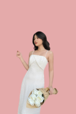 Bella Midi Dress - White - Image 3