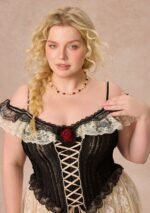 Curve&Plus Midnight Crimson Rose Corset Dress - Image 4