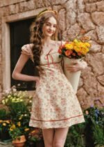 Crimson Berry Rose Dress - Image 5