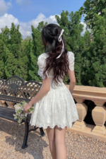 Hailey Floral White Mini Dress - Image 3
