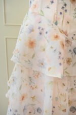 Amber Dress - Pastel Orange Mixed Floral Layer Maxi Dress - Image 4