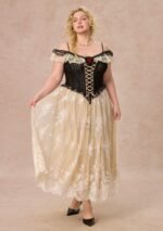Curve&Plus Midnight Crimson Rose Corset Dress - Image 9
