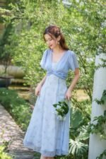 Lovie - elegant blue floral midi dress - Image 3