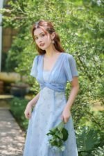 Lovie - elegant blue floral midi dress - Image 4