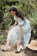 Mila - off shoulder shirred printed floral midi dress - Image 3