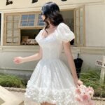 Daisy - Puff Sleeve Little White Dress