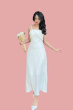 Bella Midi Dress - White - Image 2