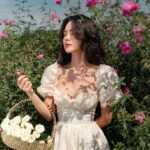 Amie - Cream corset midi dress