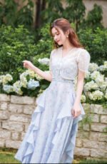 Mini Daisy - white floral short-sleeve crop cardigan - Image 3